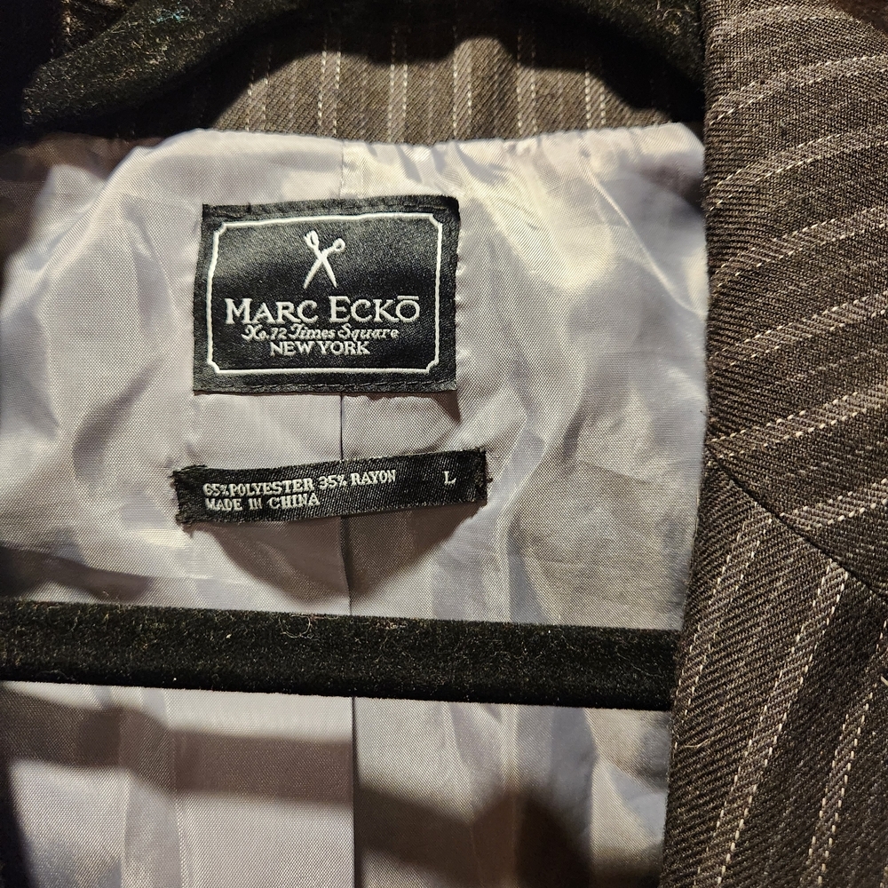 Marc Ecko Pinstriped Black Blazer - Picture 2 of 5